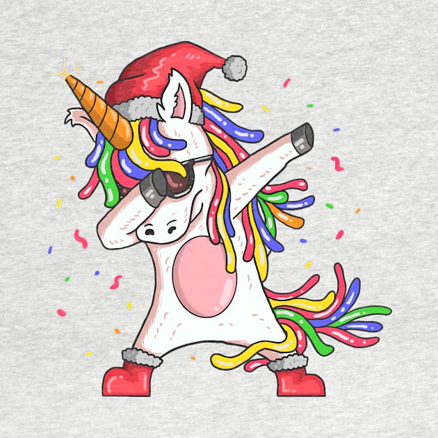 Christmas Dabbing Unicorn by xcsdesign